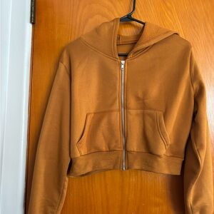 Cropped Zip-Up Hoodie